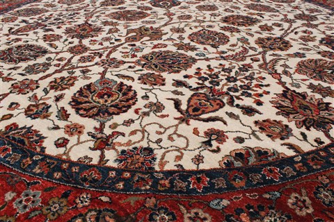 Tabriz Blue Round Hand Knotted 710 X 710 Area Rug 250-26257 Image 3