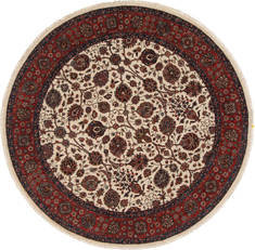 Indian Tabriz Blue Round 7 to 8 ft Wool Carpet 26257