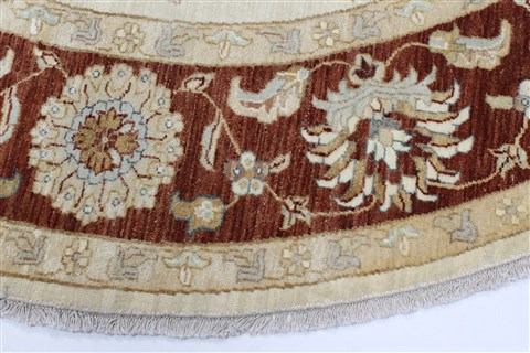 Chobi Beige Round Hand Knotted 81 X 82 Area Rug 250-26263 Image 3