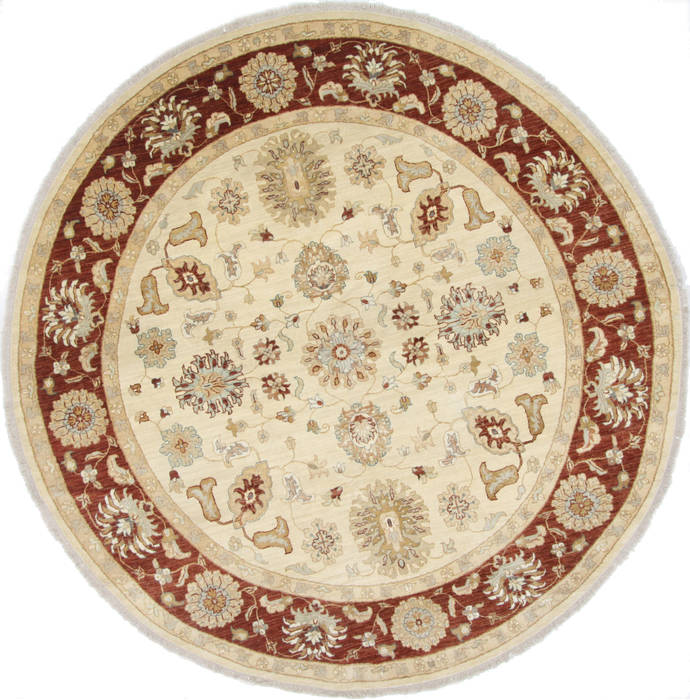 Chobi Beige Round Hand Knotted 81 X 82 Area Rug 250-26263 Image 0