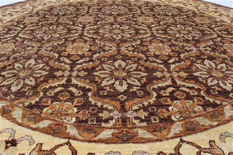 Chobi Beige Round Hand Knotted 80 X 81 Area Rug 250-26264 Image 2