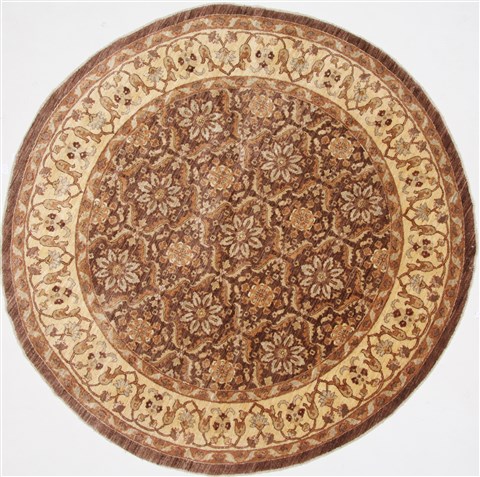 Chobi Beige Round Hand Knotted 80 X 81 Area Rug 250-26264 Image 0
