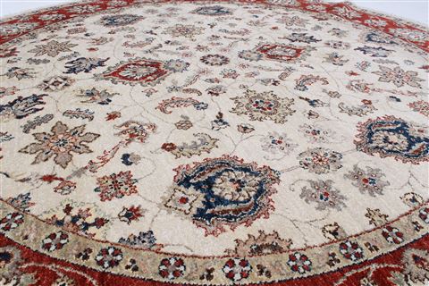 Jaipur White Round Hand Knotted 80 X 80 Area Rug 250-26265 Image 3