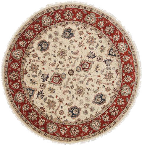 Jaipur White Round Hand Knotted 80 X 80 Area Rug 250-26265 Image 0