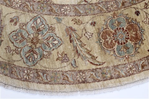 Chobi Beige Round Hand Knotted 710 X 711 Area Rug 250-26266 Image 3
