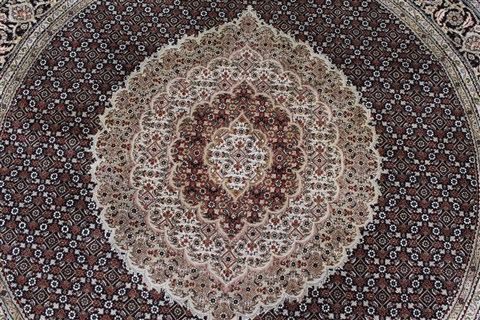 Tabriz Brown Round Hand Knotted 67 X 67 Area Rug 250-26269 Image 4