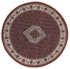 Indian Bidjar Beige Round 7 to 8 ft Wool Carpet 26270
