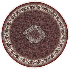 Indian Bidjar Beige Round 7 to 8 ft Wool Carpet 26270