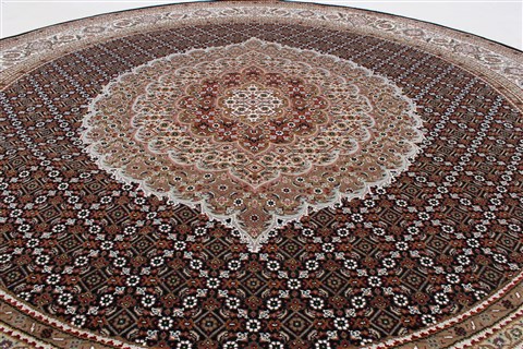 Mahi Beige Round Hand Knotted 69 X 69 Area Rug 250-26271 Image 2