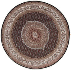 Mahi Beige Round Hand Knotted 6'9" X 6'9"  Area Rug 250-26271