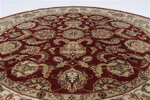 Kashan Beige Round Hand Knotted 610 X 610 Area Rug 250-26277 Image 4