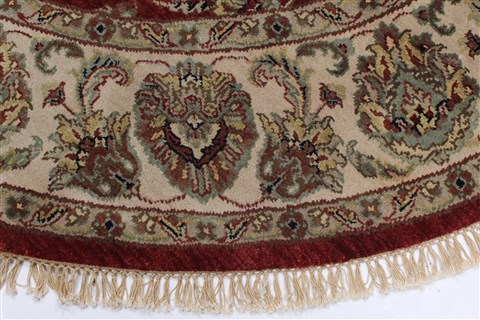 Kashan Beige Round Hand Knotted 610 X 610 Area Rug 250-26277 Image 5
