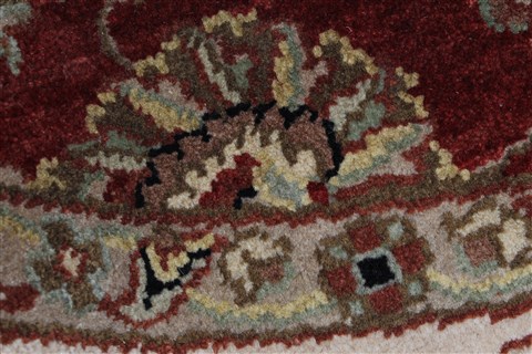 Kashan Beige Round Hand Knotted 610 X 610 Area Rug 250-26277 Image 8