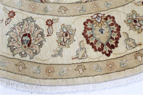 Pishavar Beige Round Hand Knotted 80 X 80 Area Rug 250-26280 Image 3