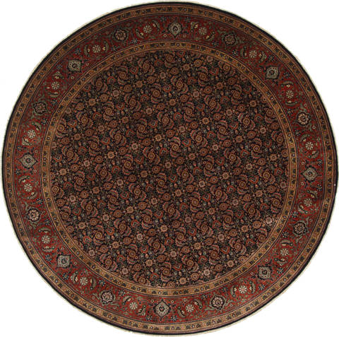 Herati Beige Round Hand Knotted 80 X 80 Area Rug 250-26281 Image 0
