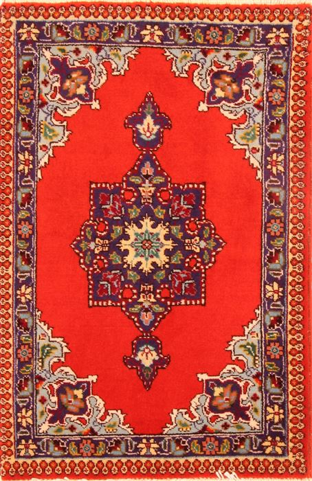 Tabriz Red Hand Knotted 111 X 210 Area Rug 100-26282 Image 0