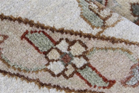 Chobi Beige Round Hand Knotted 82 X 82 Area Rug 250-26284 Image 10