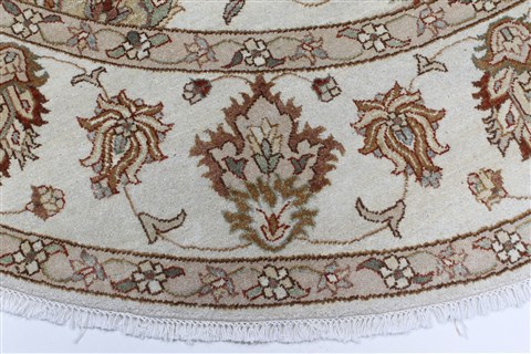 Chobi Beige Round Hand Knotted 82 X 82 Area Rug 250-26284 Image 4