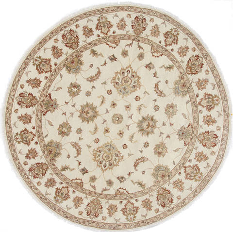 Chobi Beige Round Hand Knotted 82 X 82 Area Rug 250-26284 Image 0