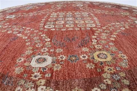 Modern Beige Round Hand Knotted 82 X 82 Area Rug 250-26286 Image 1