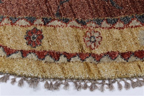 Modern Beige Round Hand Knotted 82 X 82 Area Rug 250-26286 Image 2