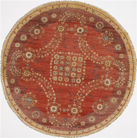 Modern Beige Round Hand Knotted 82 X 82 Area Rug 250-26286 Image 0