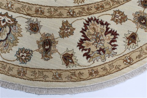 Chobi Beige Round Hand Knotted 80 X 80 Area Rug 250-26288 Image 3