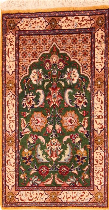 Tabriz Green Hand Knotted 19 X 32 Area Rug 100-26289 Image 0