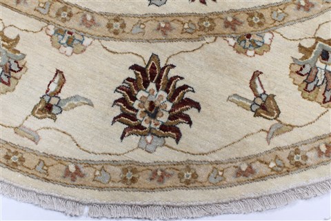Ziegler Beige Round Hand Knotted 80 X 81 Area Rug 250-26293 Image 3