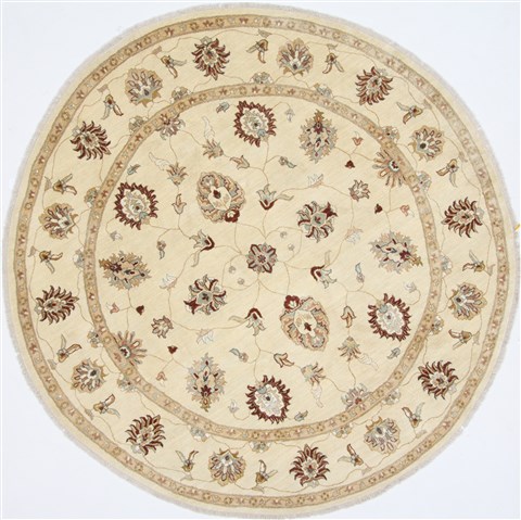 Ziegler Beige Round Hand Knotted 80 X 81 Area Rug 250-26293 Image 0