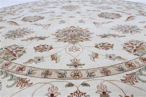 Chobi Beige Round Hand Knotted 81 X 82 Area Rug 250-26295 Image 3