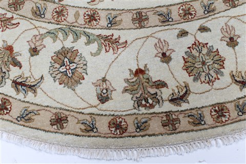 Chobi Beige Round Hand Knotted 81 X 82 Area Rug 250-26295 Image 4