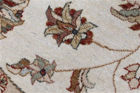Chobi Beige Round Hand Knotted 81 X 82 Area Rug 250-26295 Image 8