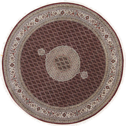 Mahi Beige Round Hand Knotted 82 X 83 Area Rug 250-26296 Image 0