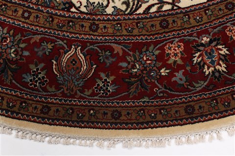 Tabriz Beige Round Hand Knotted 80 X 80 Area Rug 250-26297 Image 3