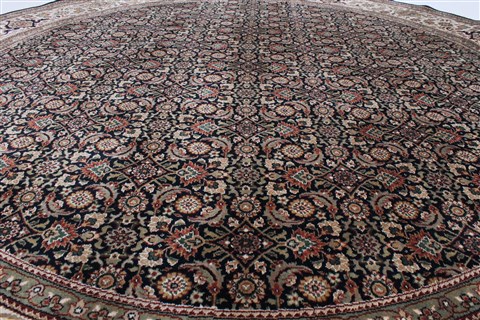 Herati Beige Round Hand Knotted 80 X 80 Area Rug 250-26298 Image 1
