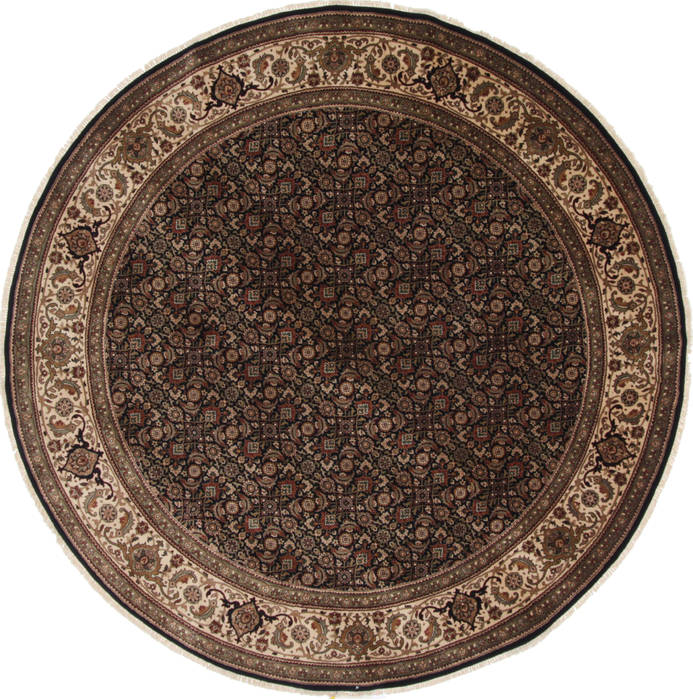Herati Beige Round Hand Knotted 80 X 80 Area Rug 250-26298 Image 0
