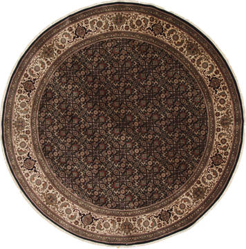 Herati Beige Round Hand Knotted 8'0" X 8'0"  Area Rug 250-26298