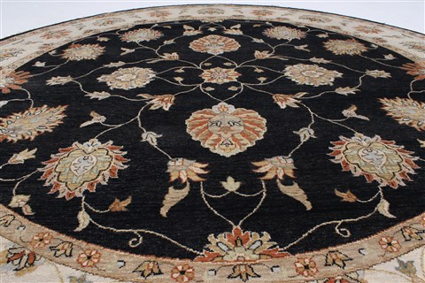 Chobi Beige Round Hand Knotted 81 X 82 Area Rug 250-26301 Image 1