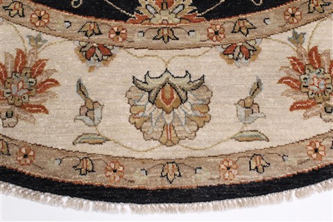 Chobi Beige Round Hand Knotted 81 X 82 Area Rug 250-26301 Image 2