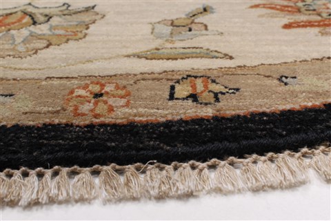 Chobi Beige Round Hand Knotted 81 X 82 Area Rug 250-26301 Image 4