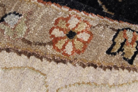Chobi Beige Round Hand Knotted 81 X 82 Area Rug 250-26301 Image 6