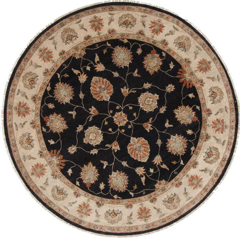 Chobi Beige Round Hand Knotted 81 X 82 Area Rug 250-26301 Image 0