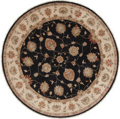 Chobi Beige Round Hand Knotted 8'1" X 8'2"  Area Rug 250-26301