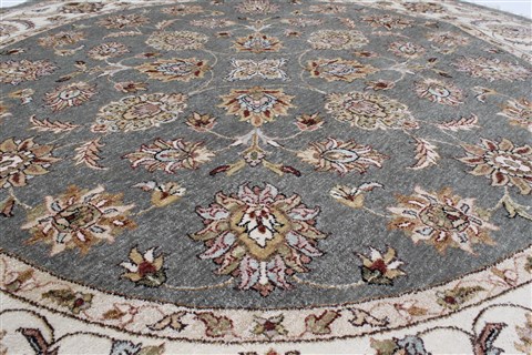 Kashan Beige Round Hand Knotted 80 X 80 Area Rug 250-26324 Image 4