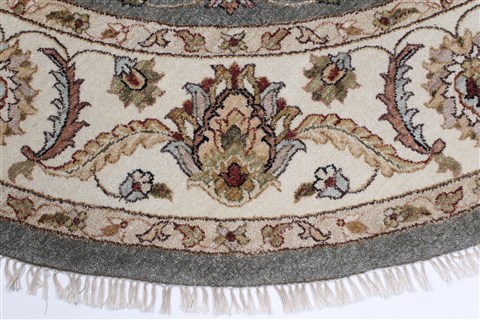 Kashan Beige Round Hand Knotted 80 X 80 Area Rug 250-26324 Image 5