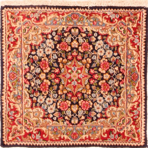 Kerman Multicolor Square Hand Knotted 18 X 18  Area Rug 100-26328 Image 0