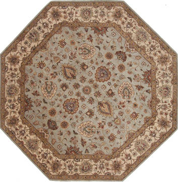 Indian Jaipur Blue Octagon 7 to 8 ft Wool Carpet 26332