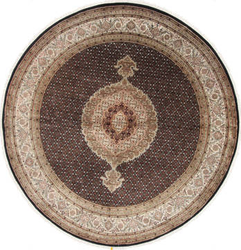 Tabriz Brown Round Hand Knotted 8'5" X 8'5"  Area Rug 250-26333