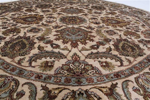 Kashmar Beige Round Hand Knotted 710 X 711 Area Rug 250-26335 Image 3